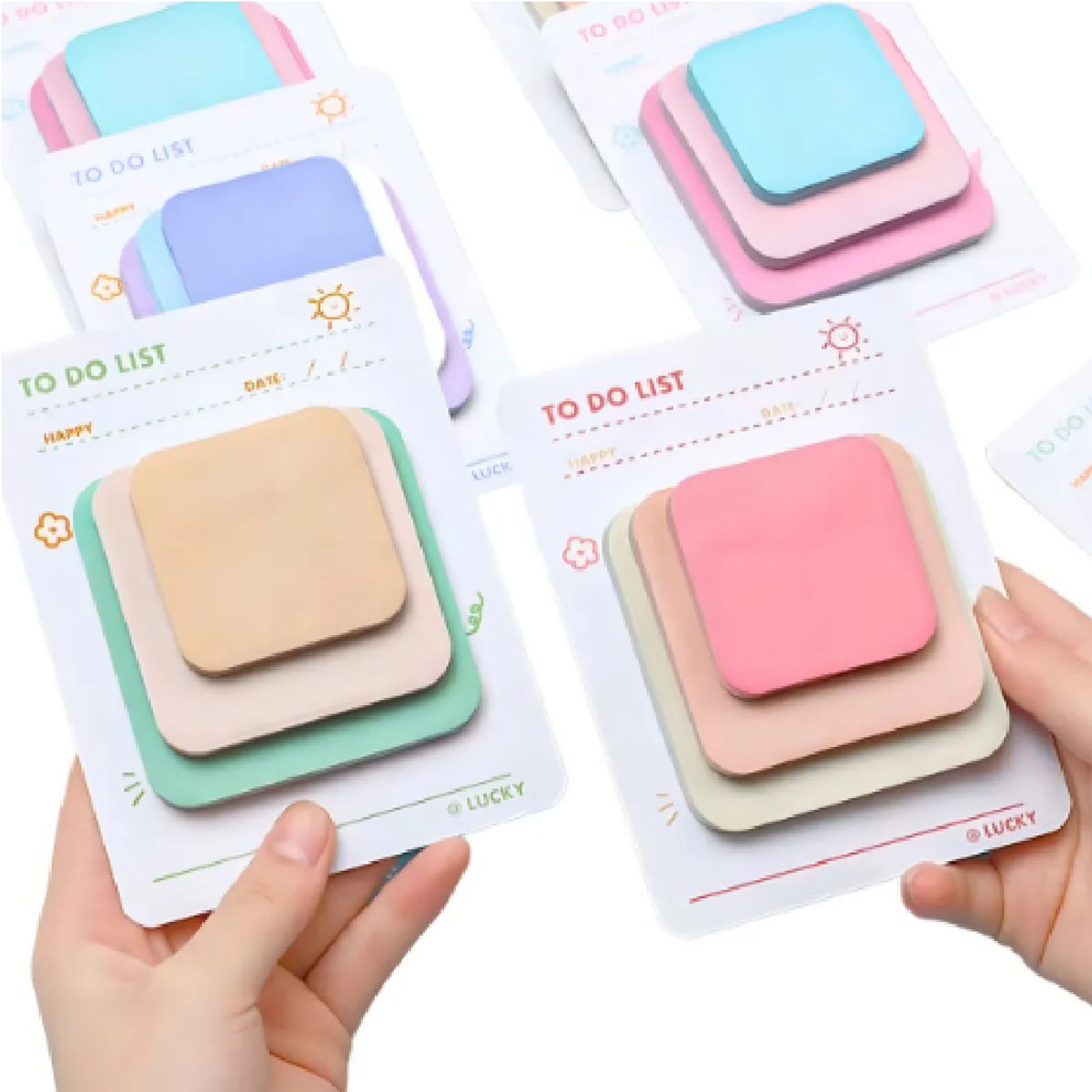 GENERICO - Pack 4 Tacos De Notas Adhesivas De 90 Hojas Colores Pastel