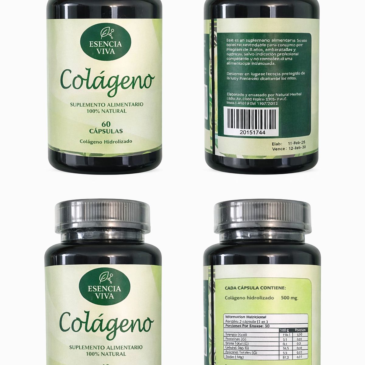 GENERICO - Colágeno 500mg 60 cápsulas Esencia Viva