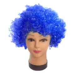 GENERICO - PELUCA AFRO 100GR AZUL REY X1 UNI