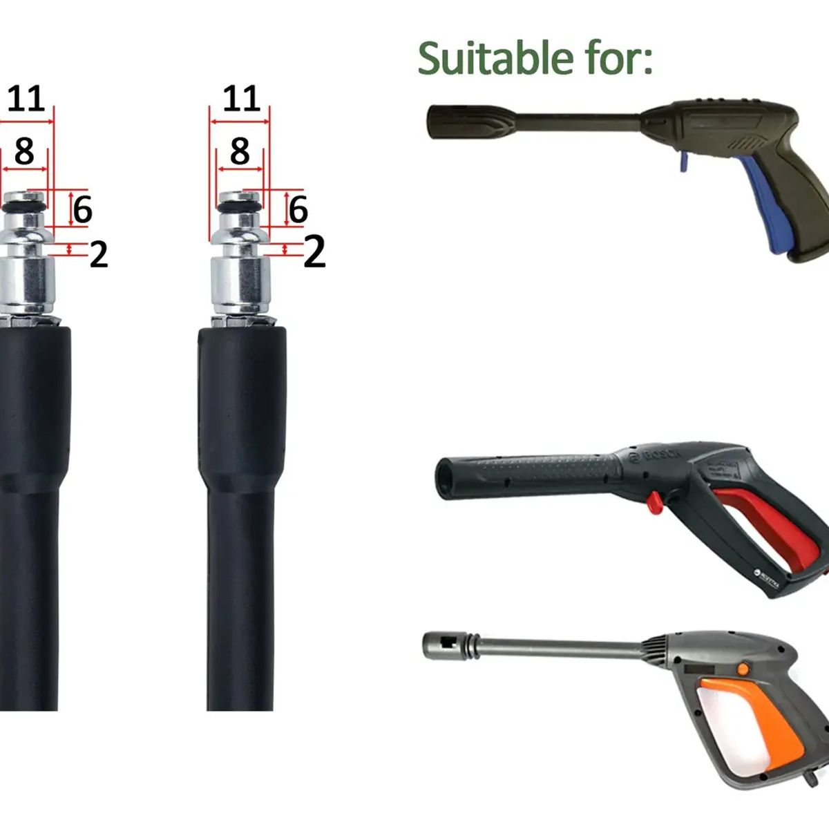 KUANGYE - Manguera Alta Presión 5m Para Black-decker Bosch