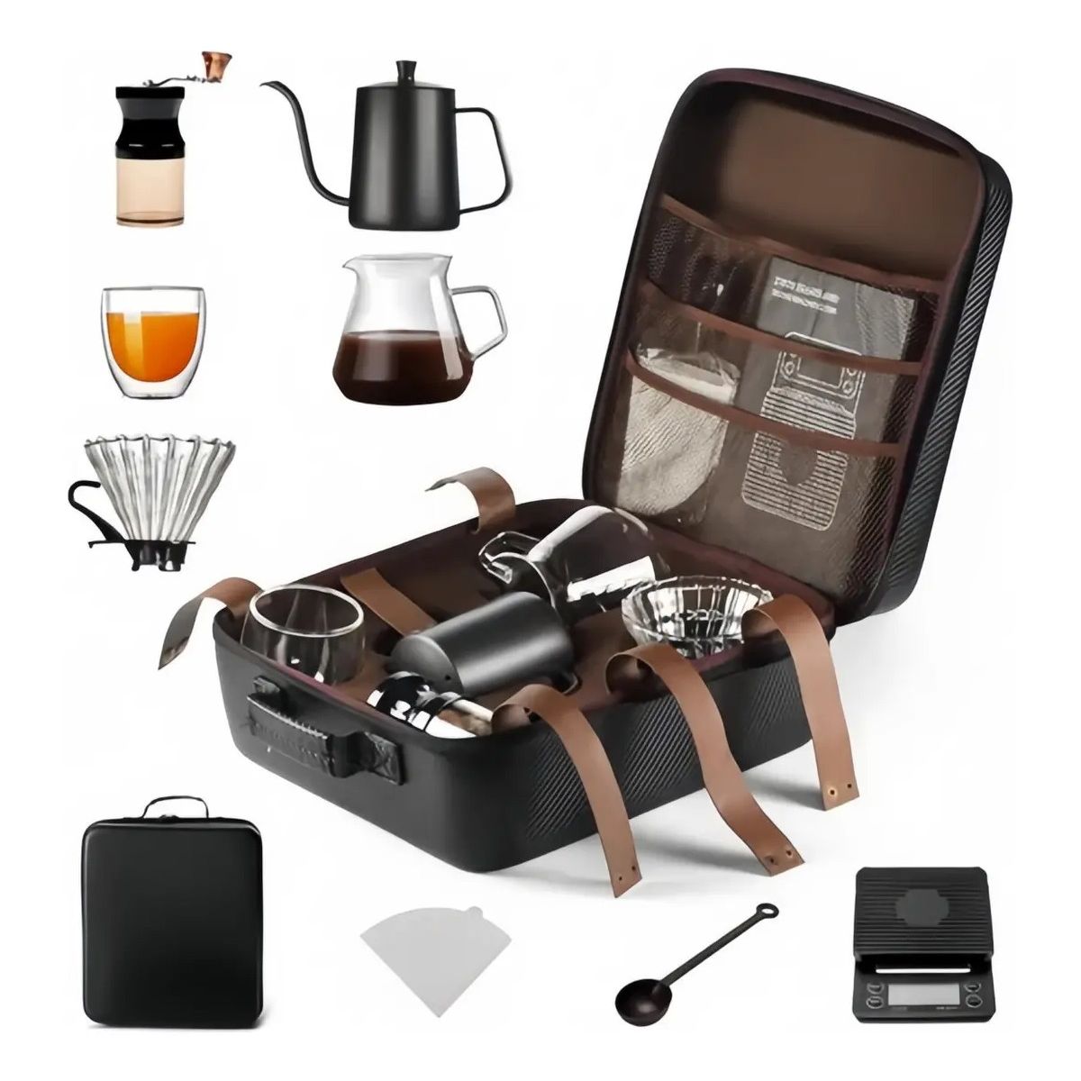 GENERICO - Juego De De Café De Viaje,cafetera Manual 9 Piezas Labg