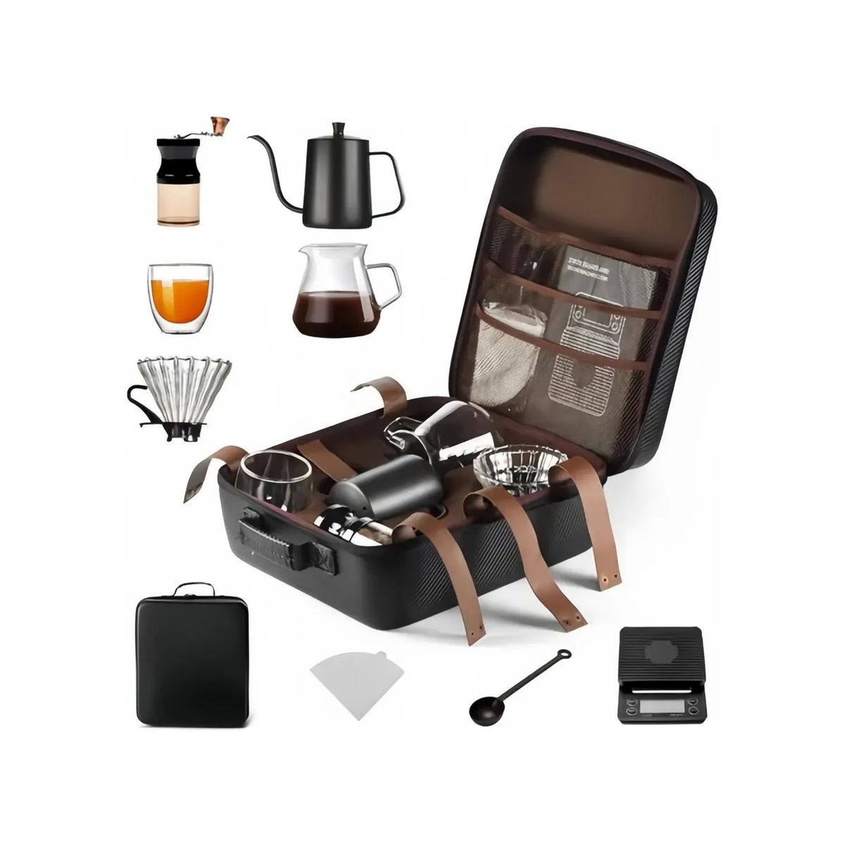 GENERICO - Juego De De Café De Viaje,cafetera Manual 9 Piezas Labg