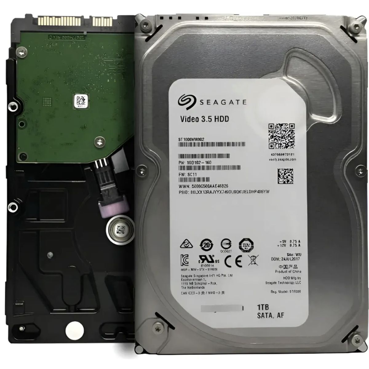 SEAGATE - Disco Duro 1tb Seagate Video 3.5 Sata Pc Dvr Cctv Cámaras Videovigilancia 24/7