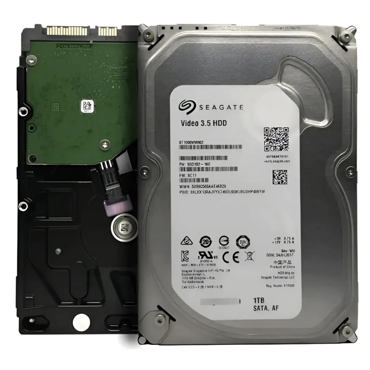 SEAGATE - Disco Duro 1tb Seagate Video 3.5 Sata Pc Dvr Cctv Cámaras Videovigilancia 24/7