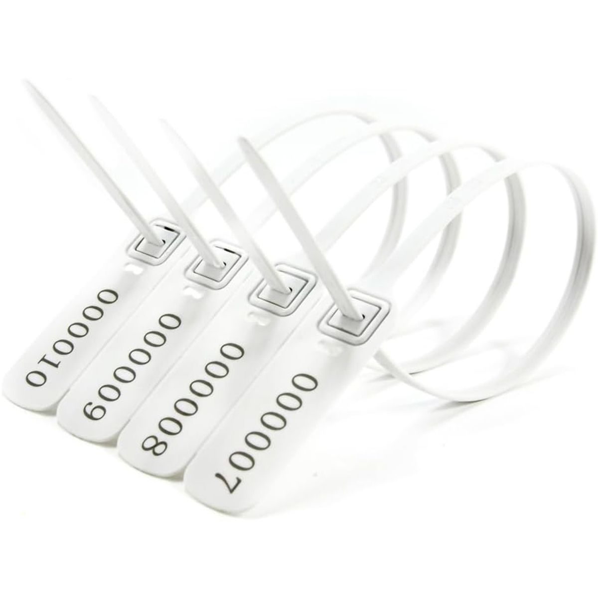 KUANGYE - Precinto Sello Seguridad 40cm Numerado 100 Unidades Blanco