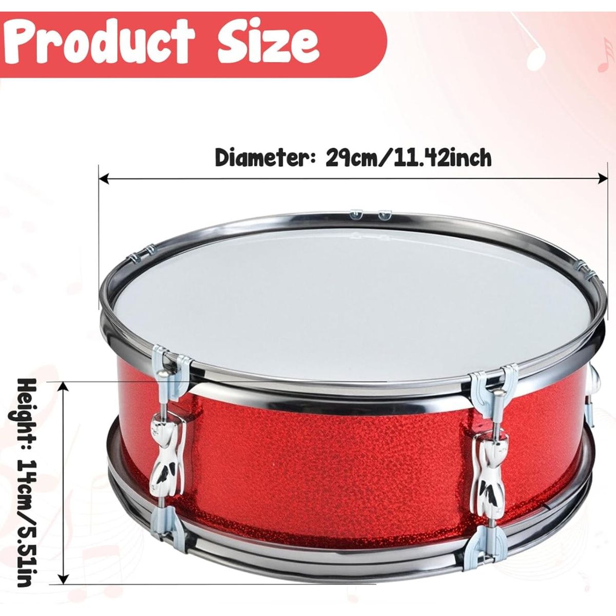ATURE - Niño 11 Inches Redoblante Instrumento Musical Juguete Suite