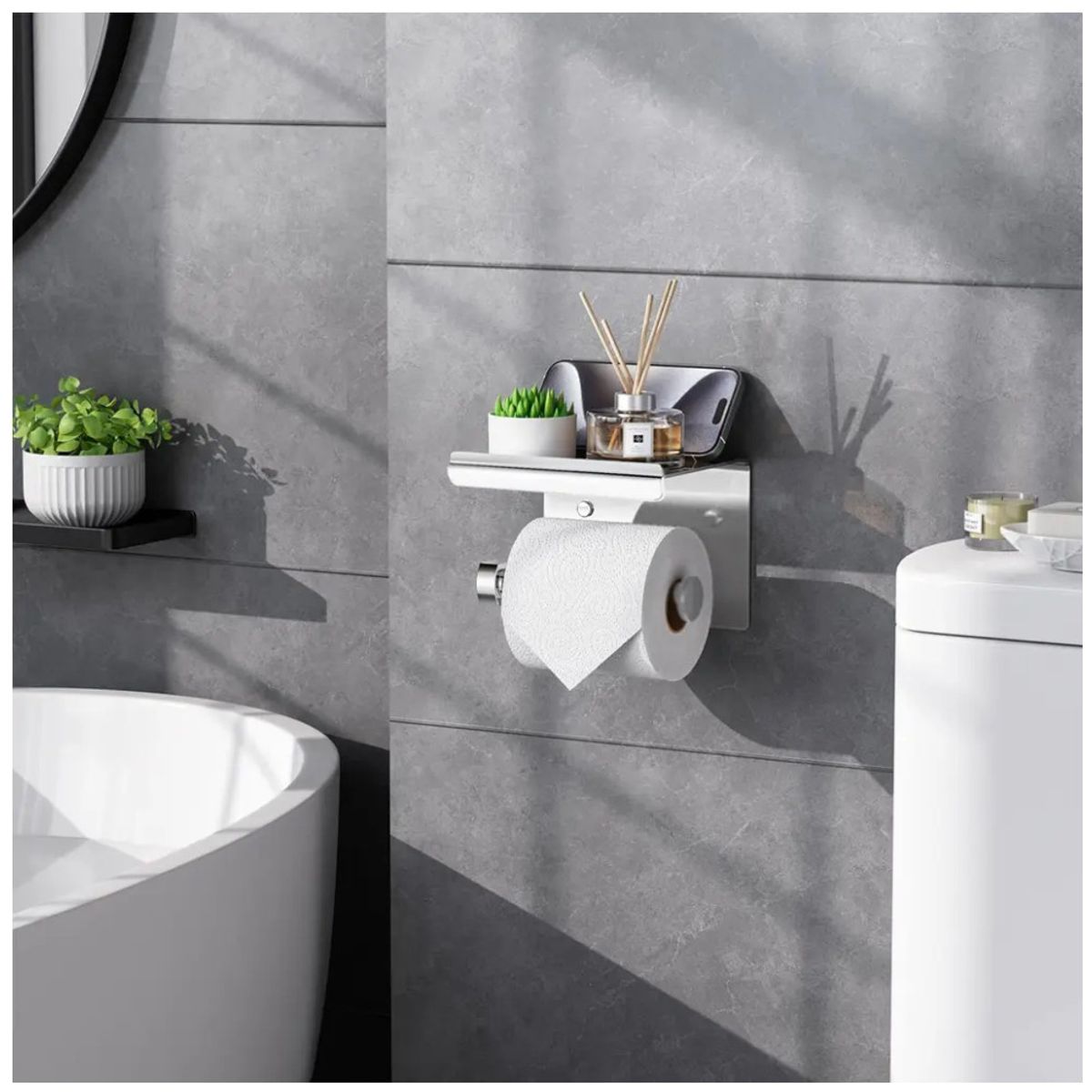 KUANGYE - Porta Papel Higienico 304 Inoxidable Rollo De Ropa