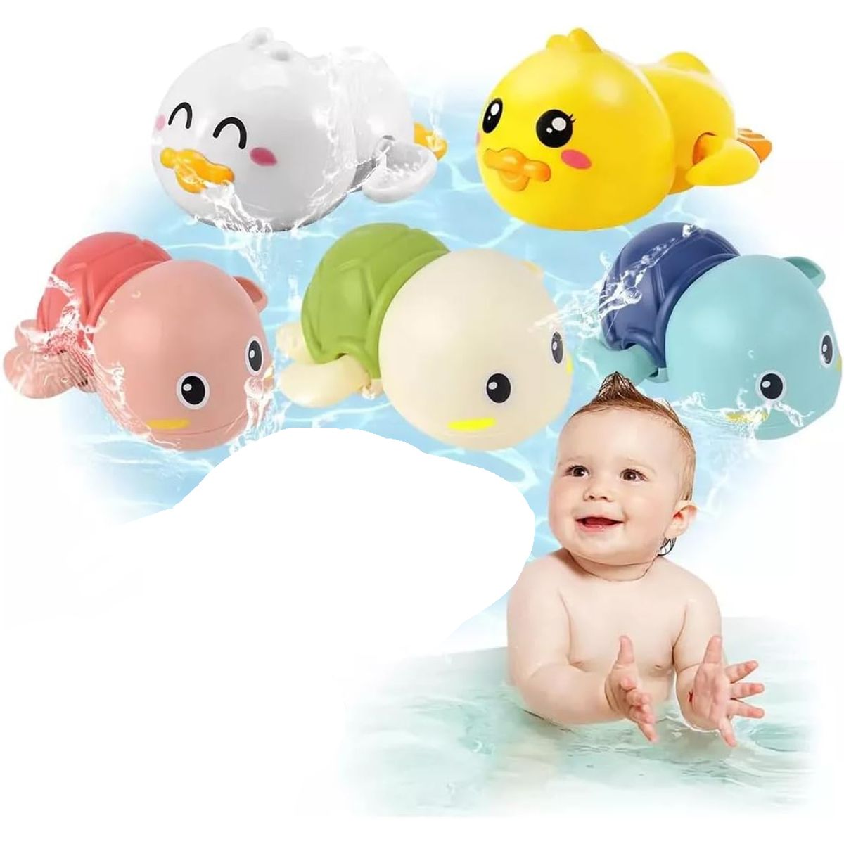KUANGYE - Pack 5 Juguetes De Baño Bebe Y Niños Juguete Piscina Bañera