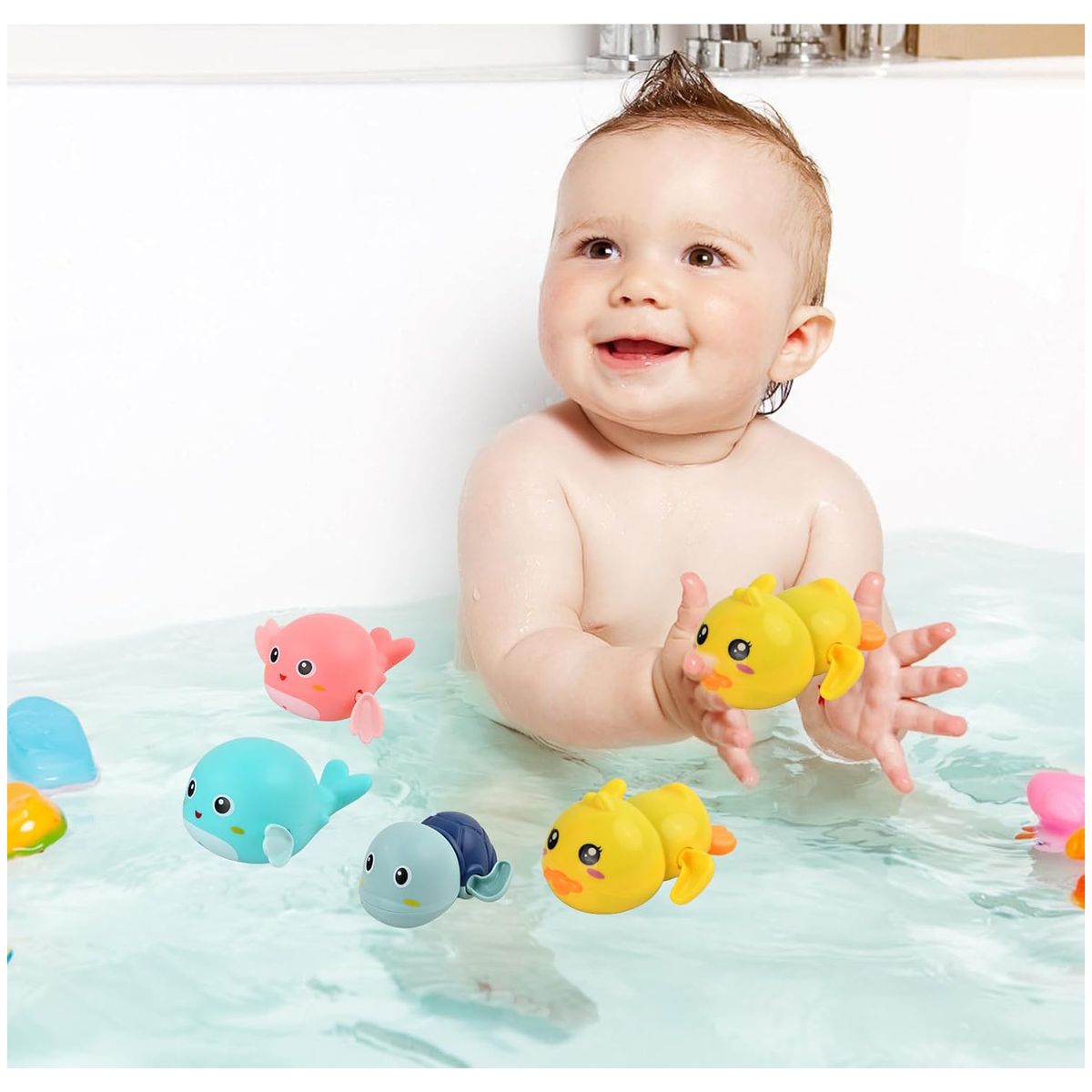 KUANGYE - Pack 5 Juguetes De Baño Bebe Y Niños Juguete Piscina Bañera