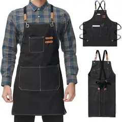 GENERICO - Delantal Delantal Cocina Chef-cafeteria Mandil Parrillera-Negro