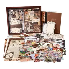 KUANGYE - Journal Scrapbook Papel Stickers Y Agenda,vintage Calcomanía