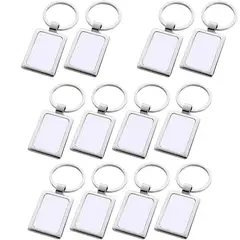 KUANGYE - Llaveros Metálicos Rectangular Para Sublimar 12 Unidades