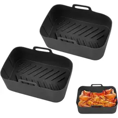 KUANGYE - Pack x2 Moldes Silicona Antiadherente Para Freidora De Aire 19 x 12 x 7 cm