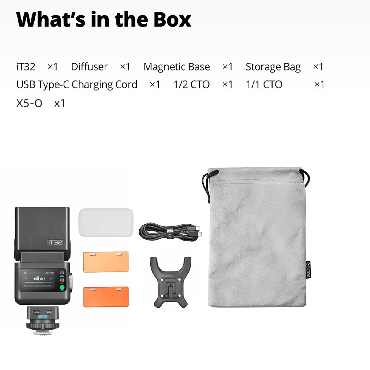 GODOX - Flash Godox iT32 TTL con disparador X5O para cámara Olympus 2,4 GHz inalámbrico HSS 1/8000s TTL