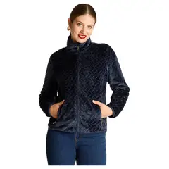 LORENZO DI PONTTI - Poleron Coral Fleece Azul Manga Larga Elasticidad Baja Sin Forro Calce Normal Tela Punto