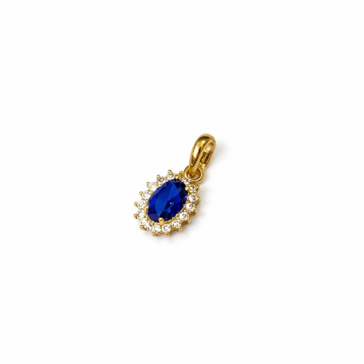 JB JOYAS BARON - Colgante Oro Amarillo 18kt Roseta Zafiro 6MM Circonita