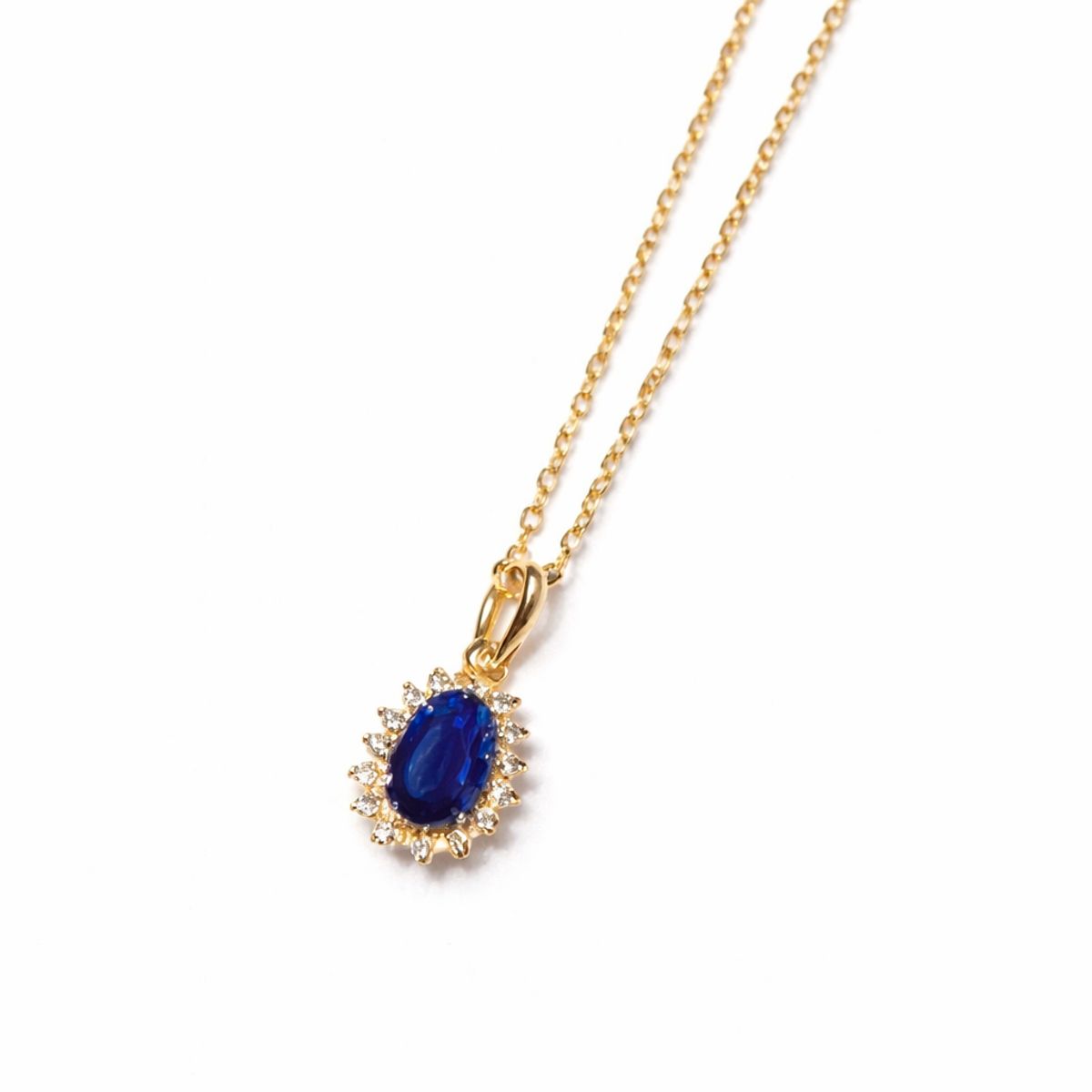 JB JOYAS BARON - Colgante Oro Amarillo 18kt Roseta Zafiro 6MM Circonita