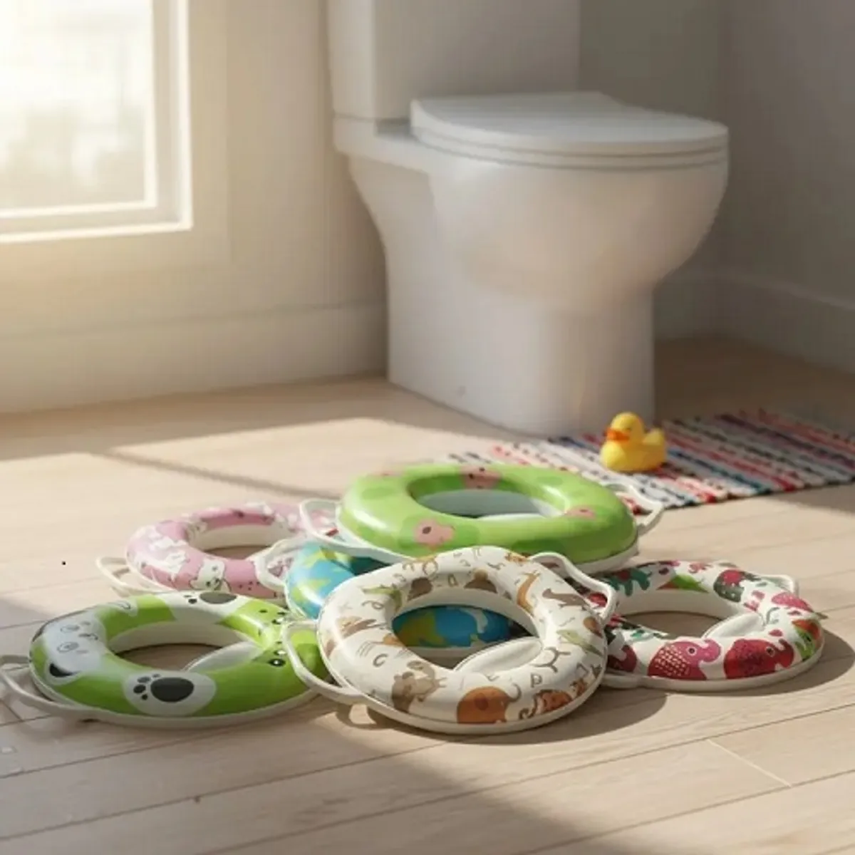GENERICO - Silla Para Baño Wc Suave Y Acolchado Con Asas Para Niños