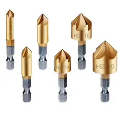 GENERICO - Set De 6 Avellanadores Para Metal 6, 8, 9, 12, 16 Y 19 Mm