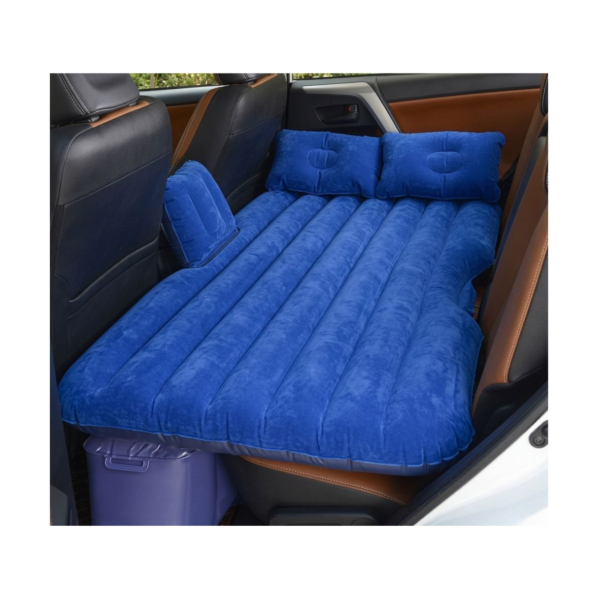 GENERICO - Colchon Inflable Asiento Trasero Auto + Compresor De Aire Color Azul