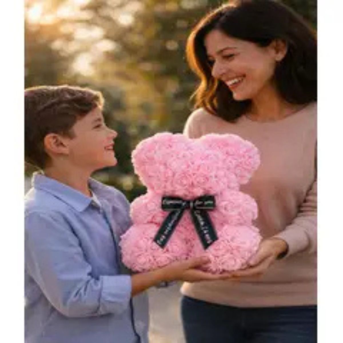 MOVI - OSO PÉTALOS DE ROSA SAN VALENTIN ROSADO.