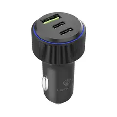 LENYES - Cargador De Auto Turbo 66w 3 Puertos 2usb C + Usb