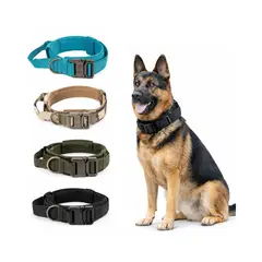 GENERICO - Collar Táctico Perro L 43-52 cm Reforzado con Asa - Negro