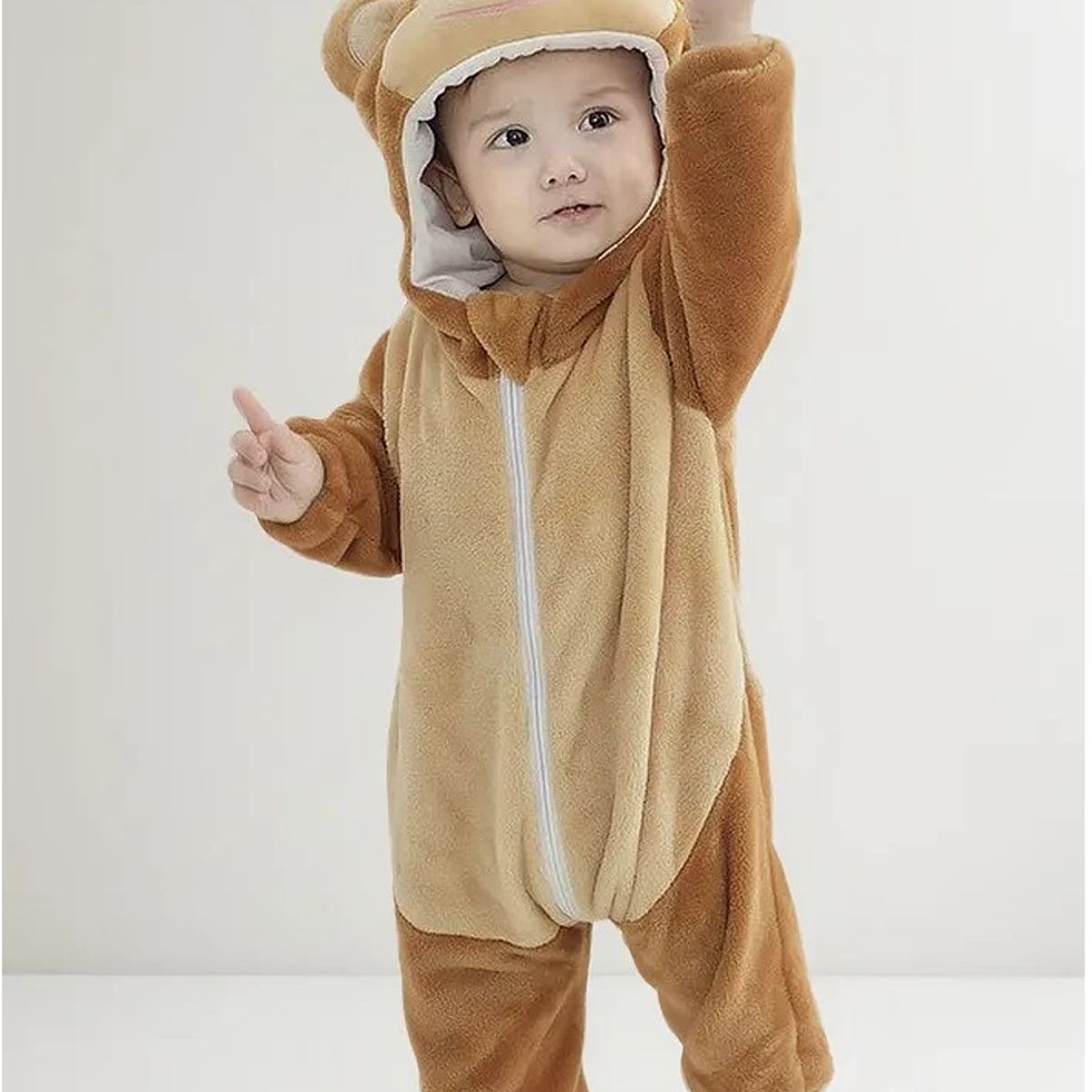 ALMA & DECO - Pijama Disfraz Premium Monito Café Claro