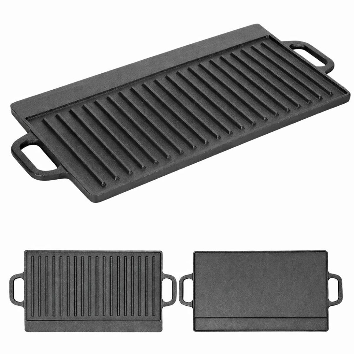 GENERICO - Plancha Parrilla Grill Reversible Hierro Fundido Cocina 50cm
