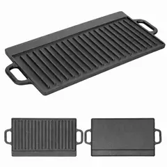 GENERICO - Plancha Parrilla Grill Reversible Hierro Fundido Cocina 50cm