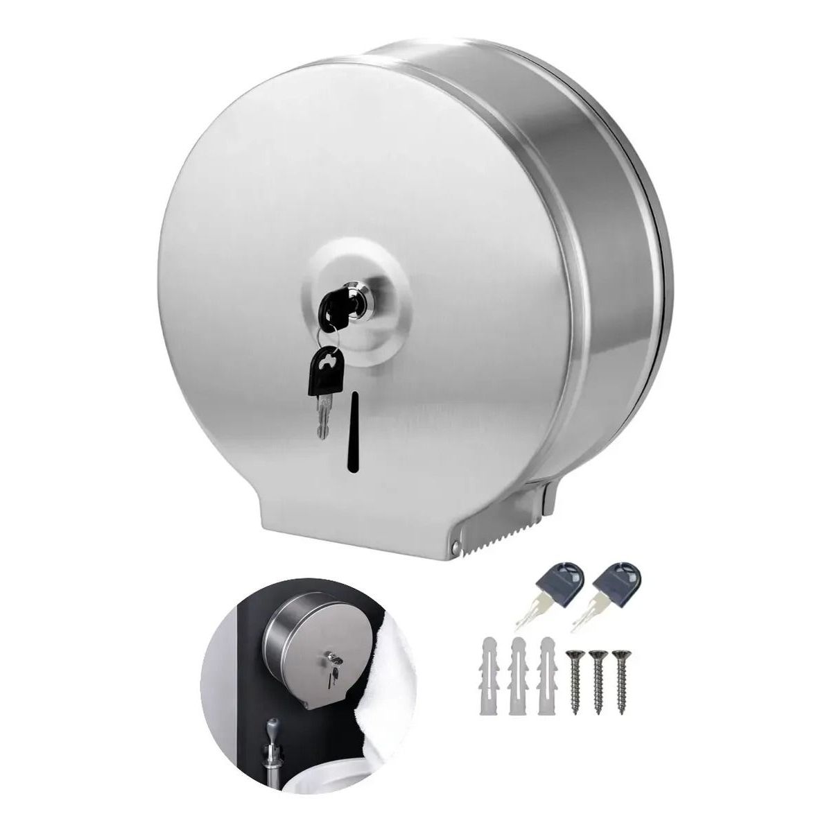EVERSO - Dispensador Papel Higienico Industrial Acero Inoxidable 304