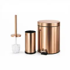 BYB - SET DE BASURERO METALICO MAS CEPILLO 5L