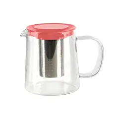 KITCHENWARE - TETERA VIDRIO BOROSILICATO CON INFUSOR 850 ML SALMON