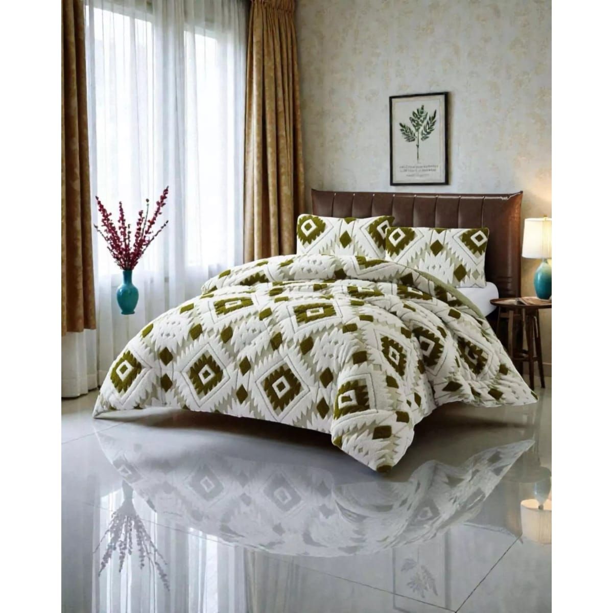 GENERICO - Cubrecama Plush Con Chiporro  De Invierno King Diseño En Relieve