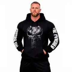 ADEMAN - Poleron Canguro The punisher Negro