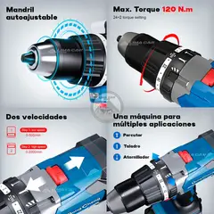 DONGCHENG - Taladro Percutor 13mm 20v 120nm Bateria X1 Brushless Dong Cheng Profesional