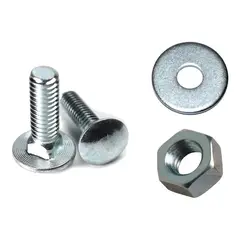 METALFER - Pack Perno Coche 3/8x 2 Zn+ Tuerca+ Golilla Pl Cte (100 Un)