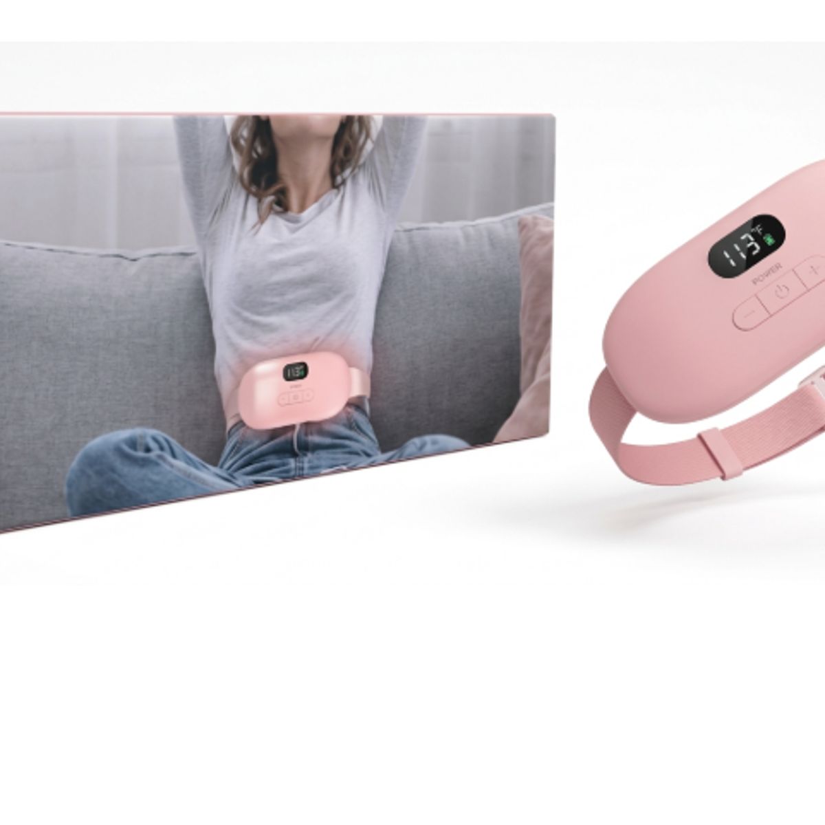 TASBEL - Cinturon Menstrual Electrico Calor Masaje Recargable Alivio Colico Portatil Regalo Mujer
