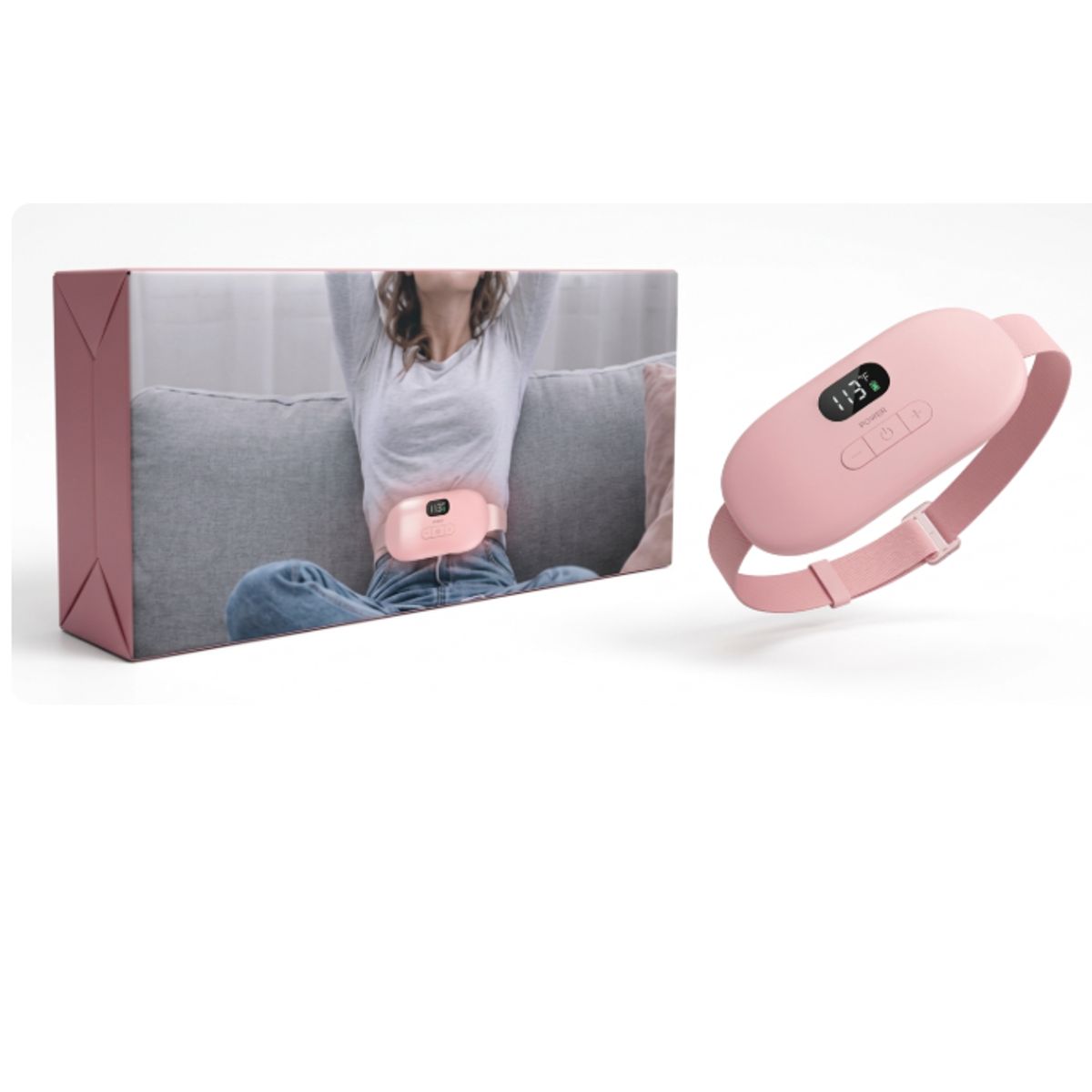 TASBEL - Cinturon Menstrual Electrico Calor Masaje Recargable Alivio Colico Portatil Regalo Mujer