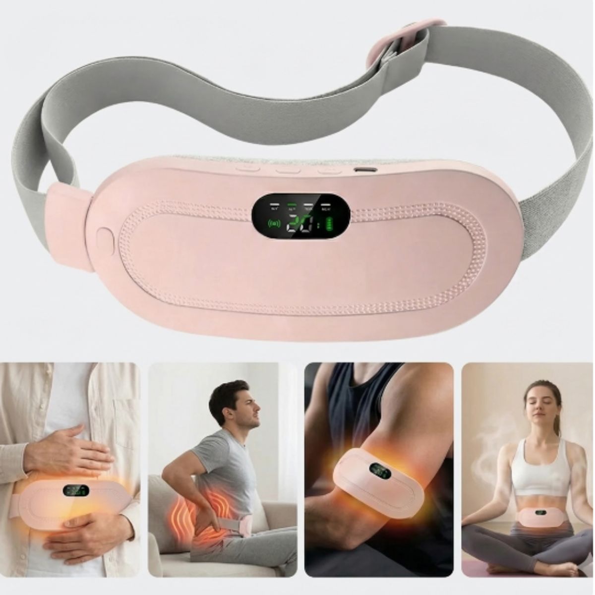 TASBEL - Cinturon Menstrual Electrico Calor Masaje Recargable Alivio Colico Portatil Regalo Mujer