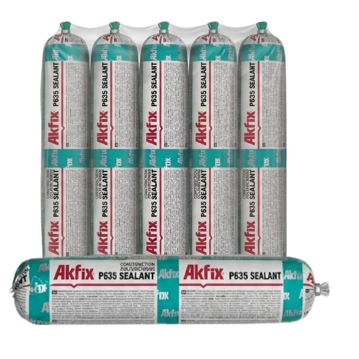 AKFIX - Pack 6 Sellador Poliuretano Akfix P635 Blanco Juntas Muros