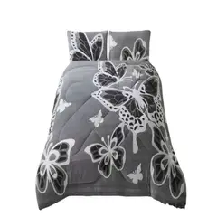 GENERICO - Cubrecama Plush Con Chiporro De Invierno 2 Plazas Mariposas