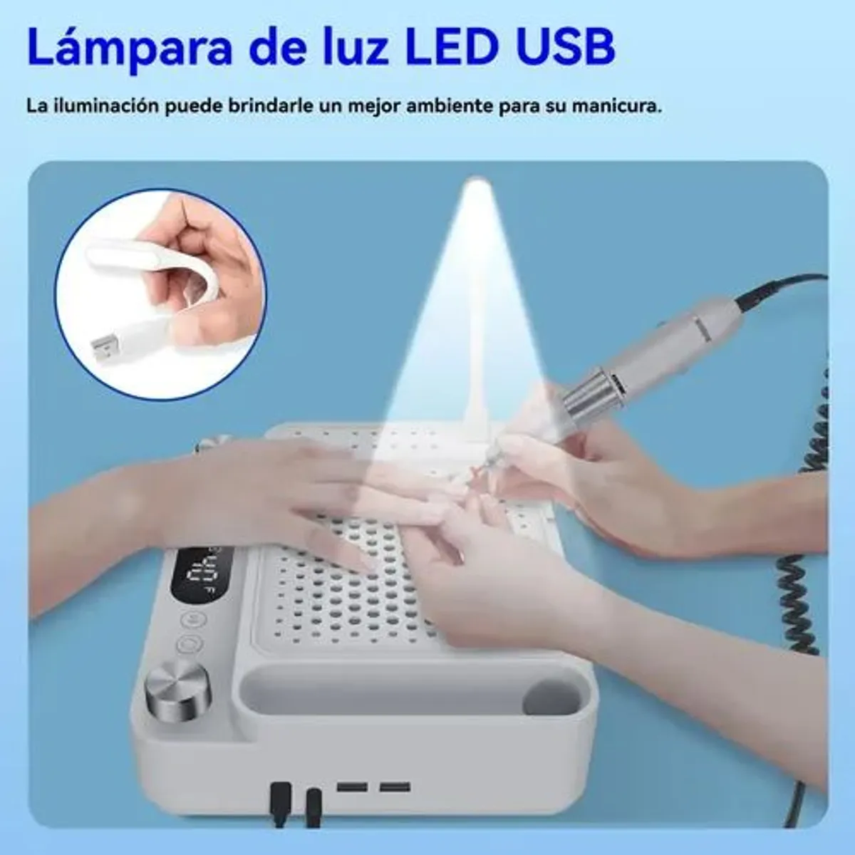 EVERSO - Juego Torno Maquina Para Uñas 35000RPM Profesional Con Led