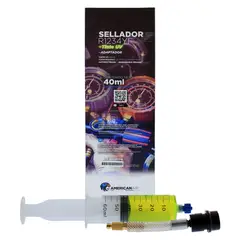 AMERICAN AIR - Sellador con tinte UV en Jeringa+Adaptador 40ml R1234YF Ac