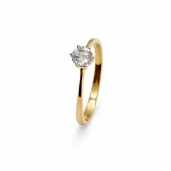 JB JOYAS BARON - Anillo Oro Amarillo 18kt Solitario Circonita 5MM