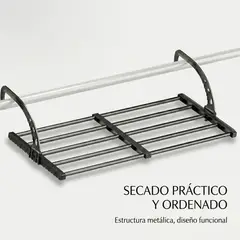 ARMONIA - Tendedero Metálico 80 cm Compacto para Balcón