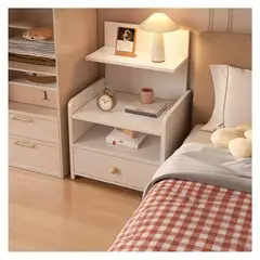 EVERSO - Velador Moderno Con Cajon 32.4x26x60cm