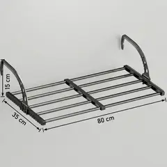 ARMONIA - Tendedero Metálico 80 cm para Balcón o Ventana