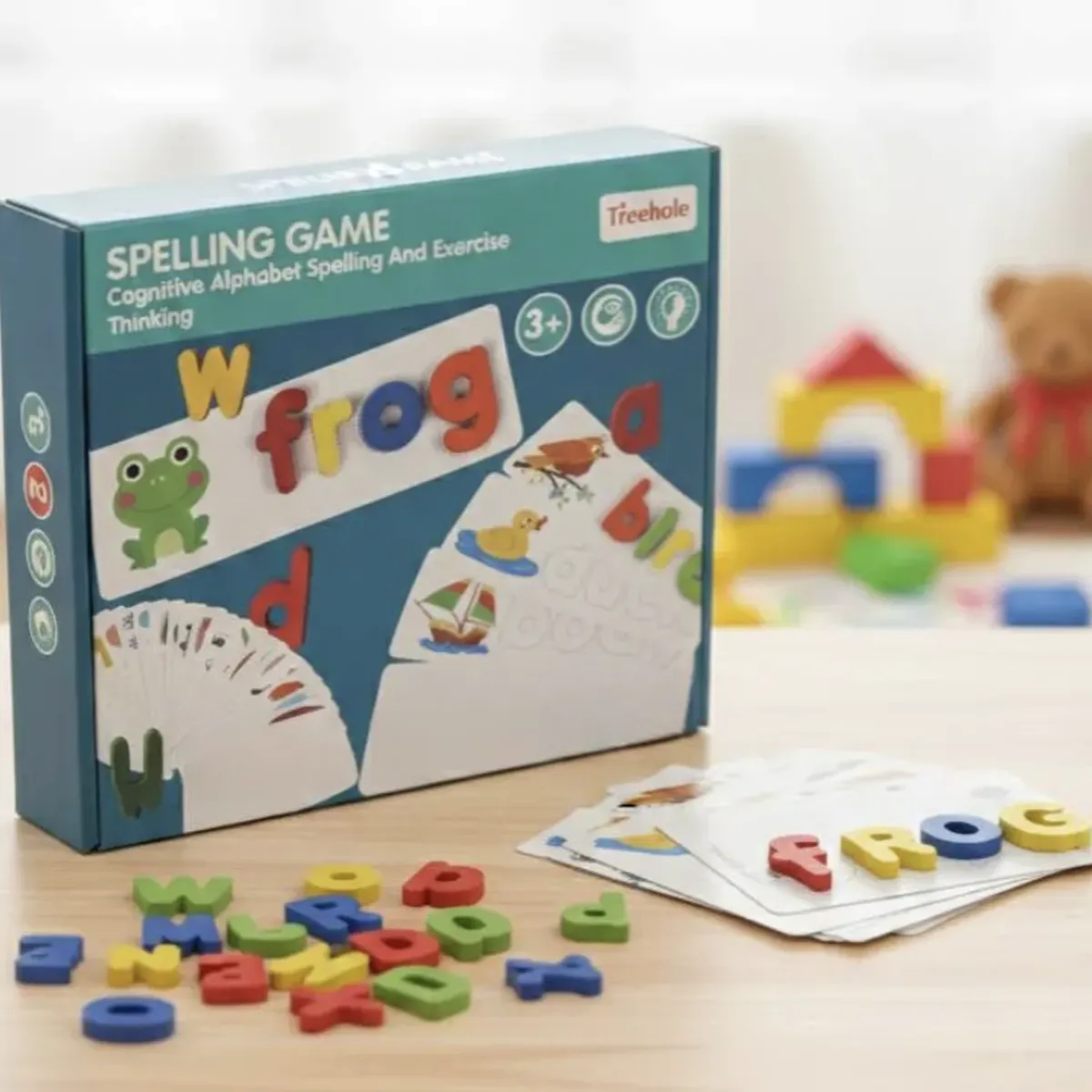 GENERICO - Juego De Palabras De Deletreo 28 Tarjetas Ingles Montessori