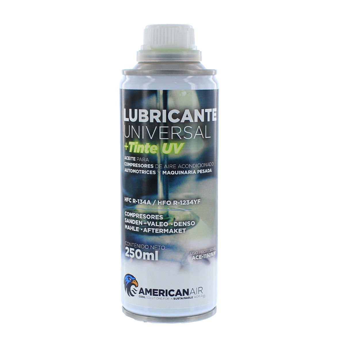 AMERICAN AIR - Aceite Pag Universal con Tinte UV 250ml R134A  R1234YF A/c